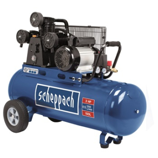 Scheppach HC 550 tc olajkenésű háromhengeres ékszíjhajtású kompresszor 2200W 230V 10bar 100Liter 550Liter/perc